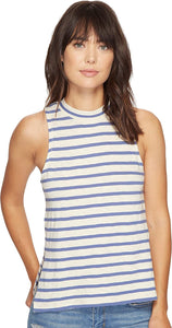 Billabong Junior's Your Eyes Striped Mock Neck Muscle Tee