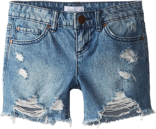 O'Neill Girls' Monkey Bars Cutoff Denim Shorts - Indi Surf