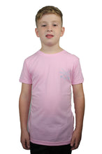 Load image into Gallery viewer, Indi Surf Boys Signature Short Sleeve T-Shirt - Pink w/Light Blue Logo - Indi Surf