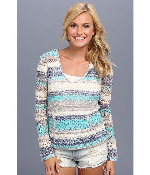 Roxy Damen Gridley Open Knit Strand-Hoodie