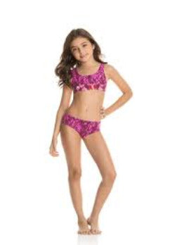 Ensemble bikini réversible 2 pièces à paillettes roses Maaji pour filles