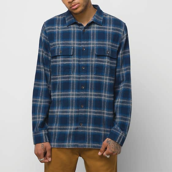 Chemise en flanelle mélangée à ourlet droit pour homme de Vans 