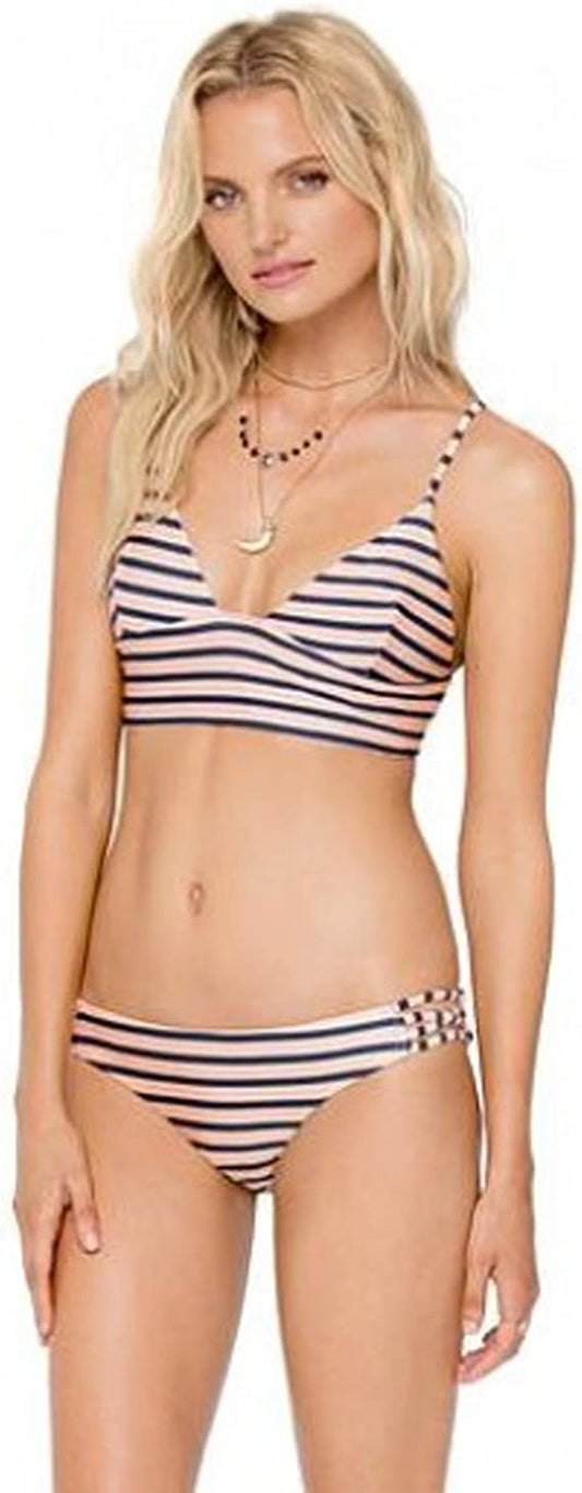 Amuse Society Womens Elissa Colorblock Bralette Bikini Top