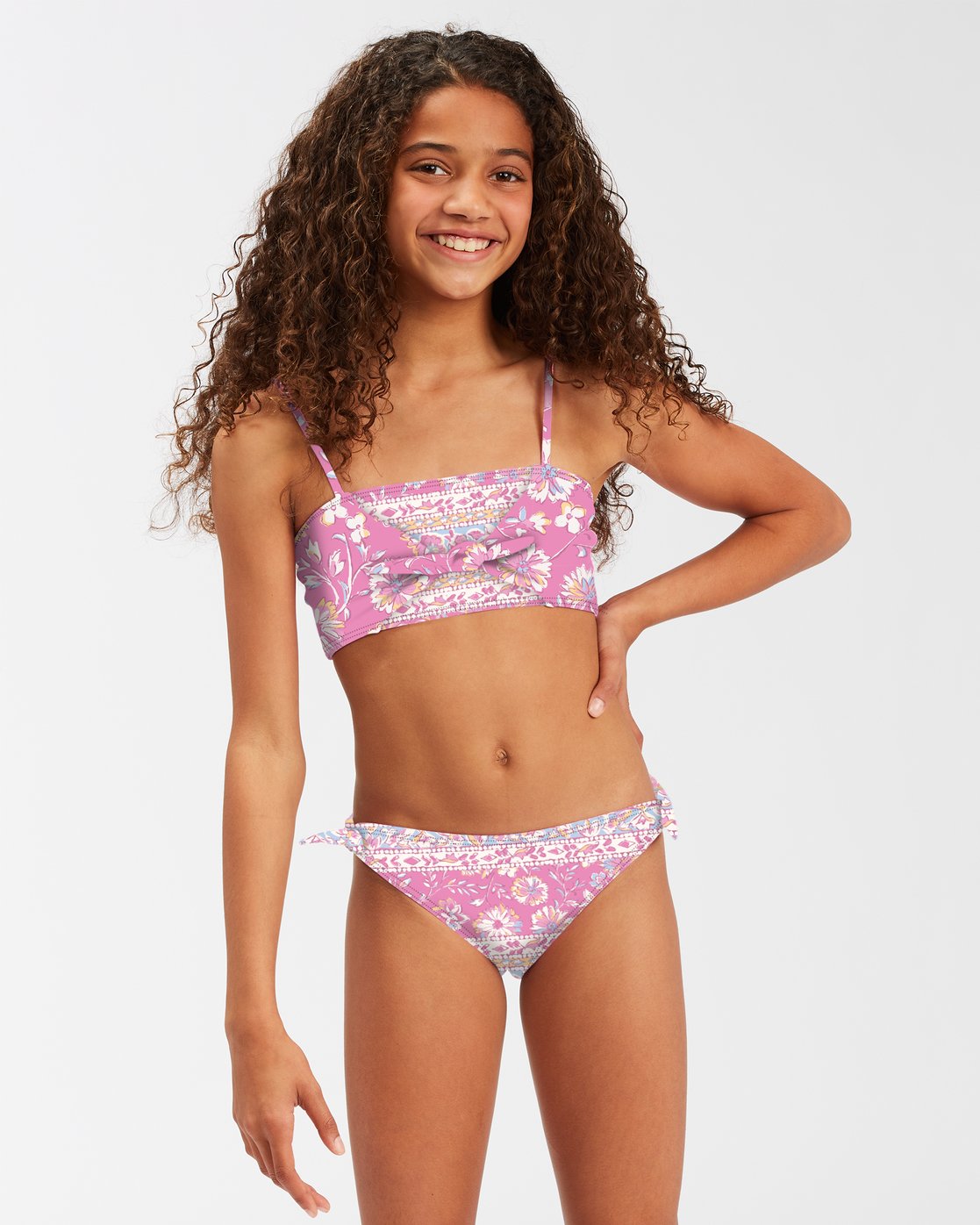 Billabong Girls' Day Dreamers Knot Bandeau 2 Piece Bikini Set