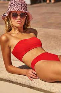 Peixoto Women's Kara Bandeau Rib Bikini Top