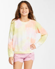 Load image into Gallery viewer, Billabong Girl&#39;s Painted Rainbows Tie Dye Crew Neck Sweatshirt