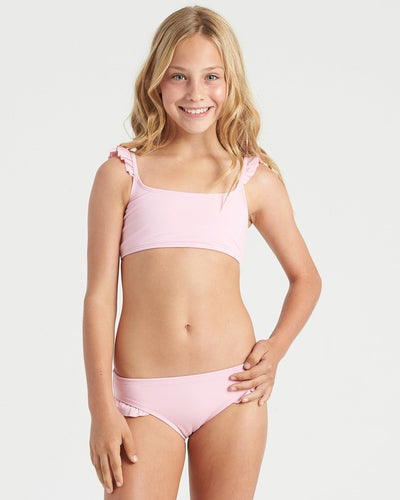 Billabong Girl's Warm Days Ruffle Tri 2 Piece Bikini Set