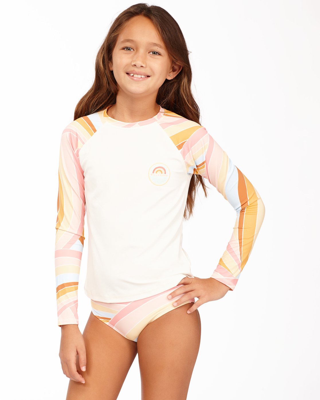 Billabong Girls' Sea of Gold Long Sleeve Rashguard Set