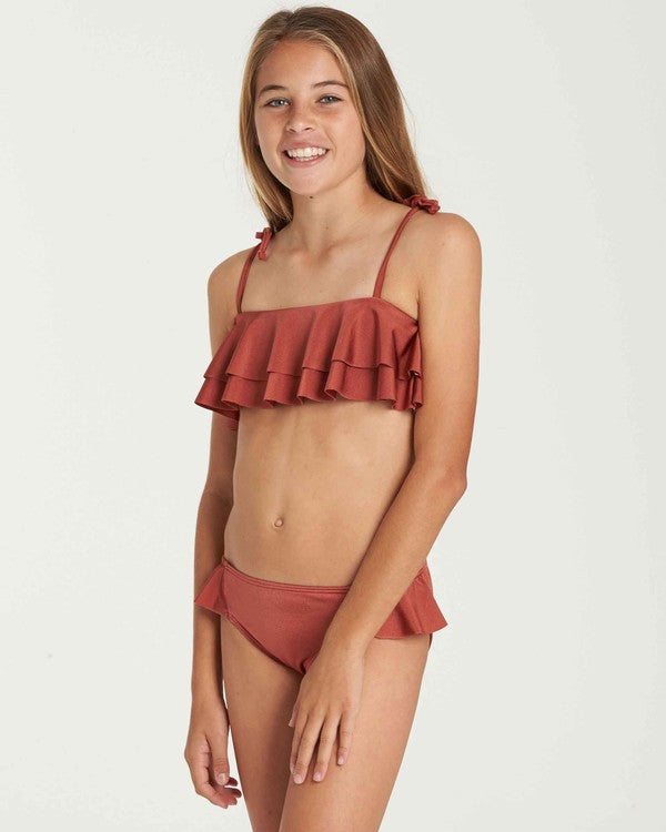 Billabong Girls' Shine Ruffle 2 Piece Bikini Set