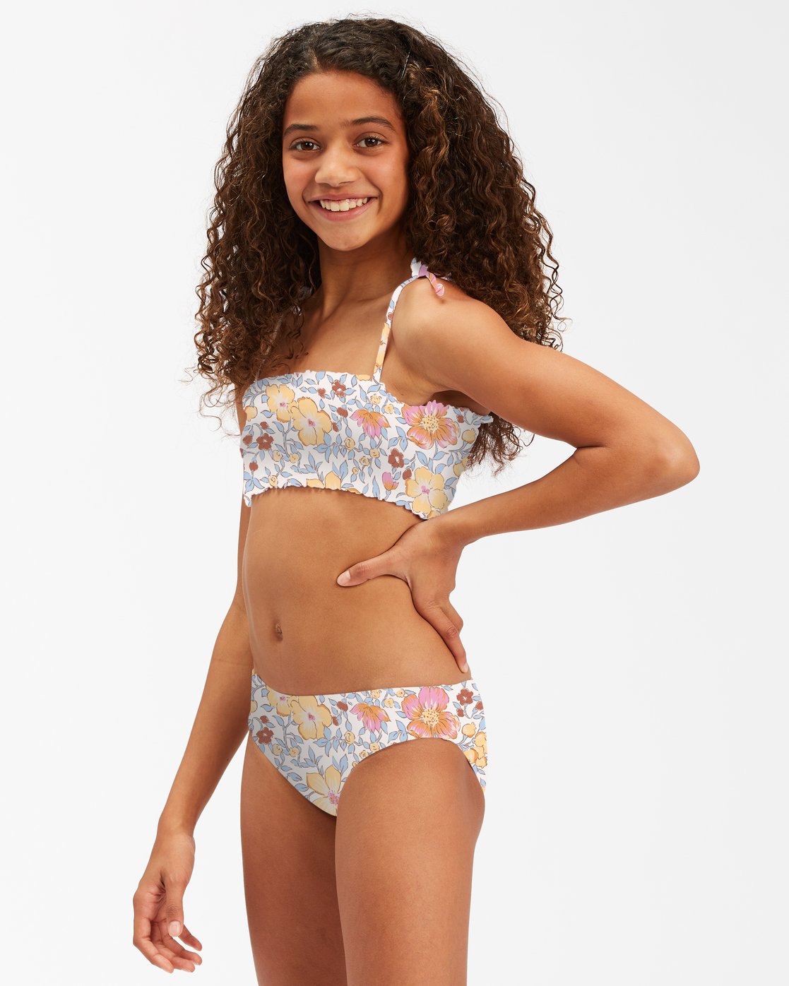 Billabong Girls' Sweet Dreamer Smocked 2 Piece Bikini Set